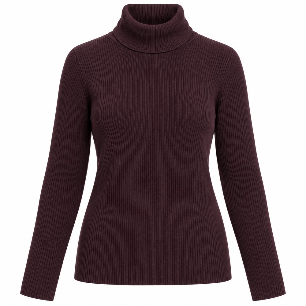 Lauren Ralph Lauren Purple Ribbed Turtleneck Sweater 100% Cotton Large Plum